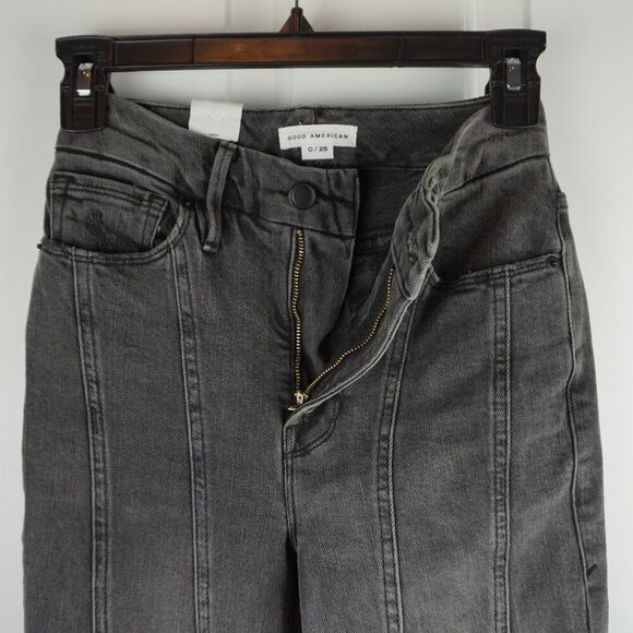New Good American Seamed Good Classic High Waist Jeans in Black115 size 0/25 - Picture 13 of 15